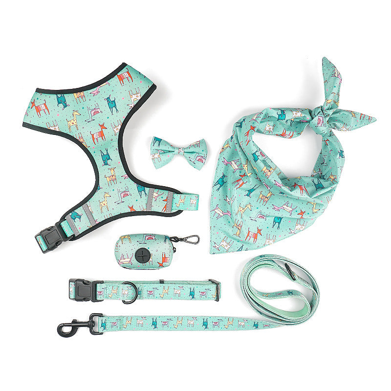 Trendy Tron Dog Leash Harness with Bow for Pets