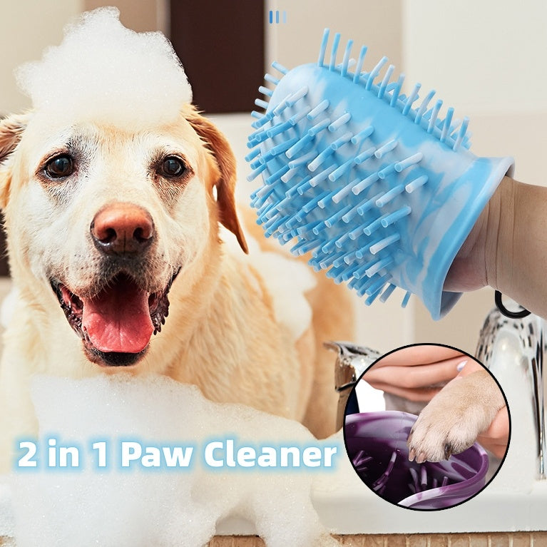 Trendy Tron 2 In 1 Dog Paw Cleaner Cup Soft Pet Dog Foot Cleaning Washer Brush Cup Portable Pet Foot Washer Paw Clean Brush Foot Cleaning Bucket Pet Products