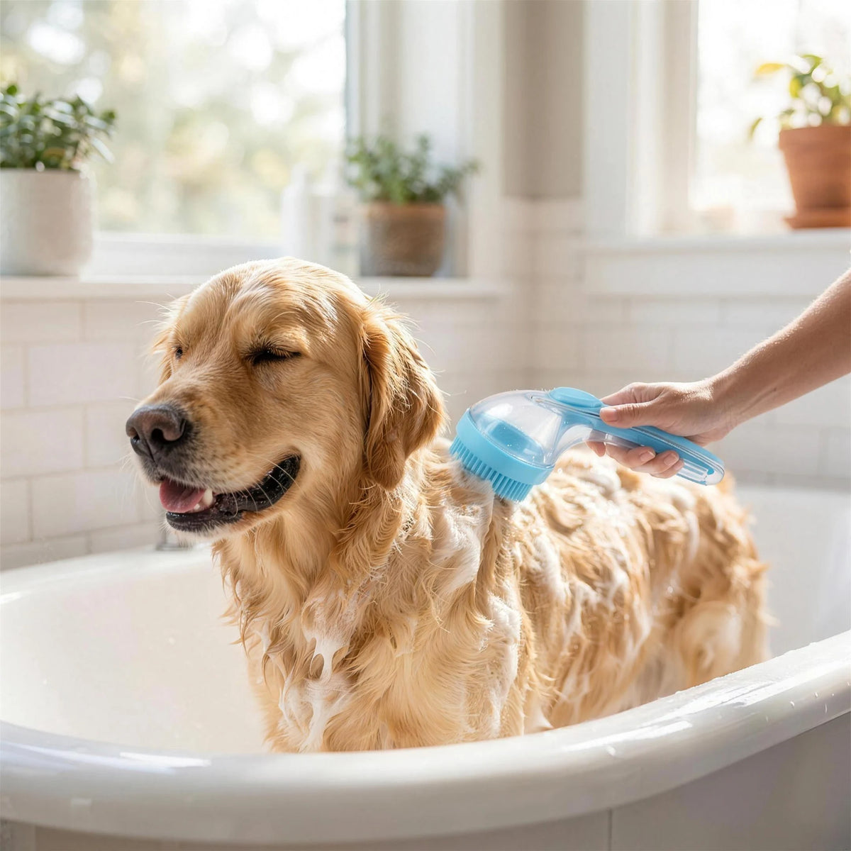 Pet Bath Brush – Anti-Shedding Massage Scrubber