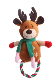 Christmas Cotton Rope Dog Toy for Training and Cleaning