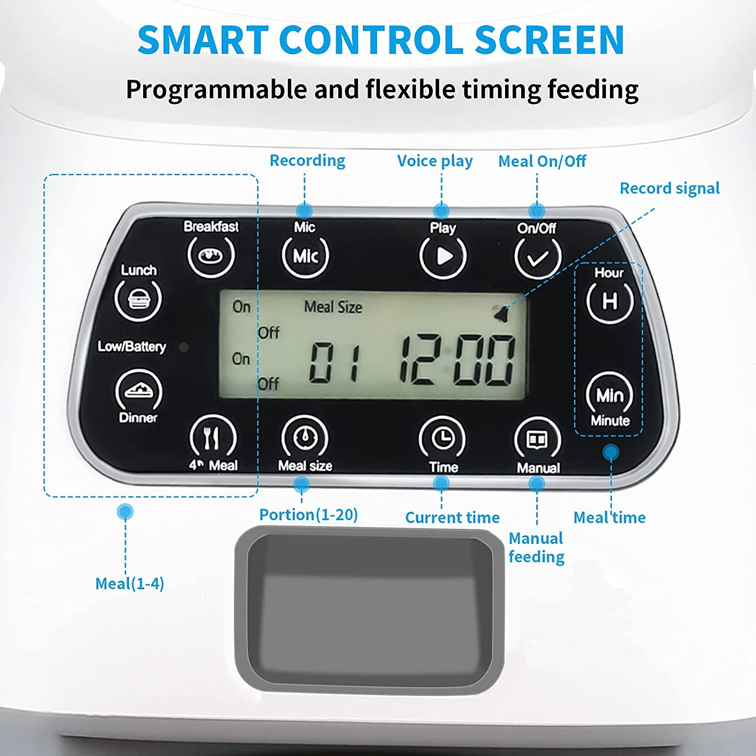 Trendy Tron Smart Pet Automatic Feeder with Manual and Scheduled Feeding Options