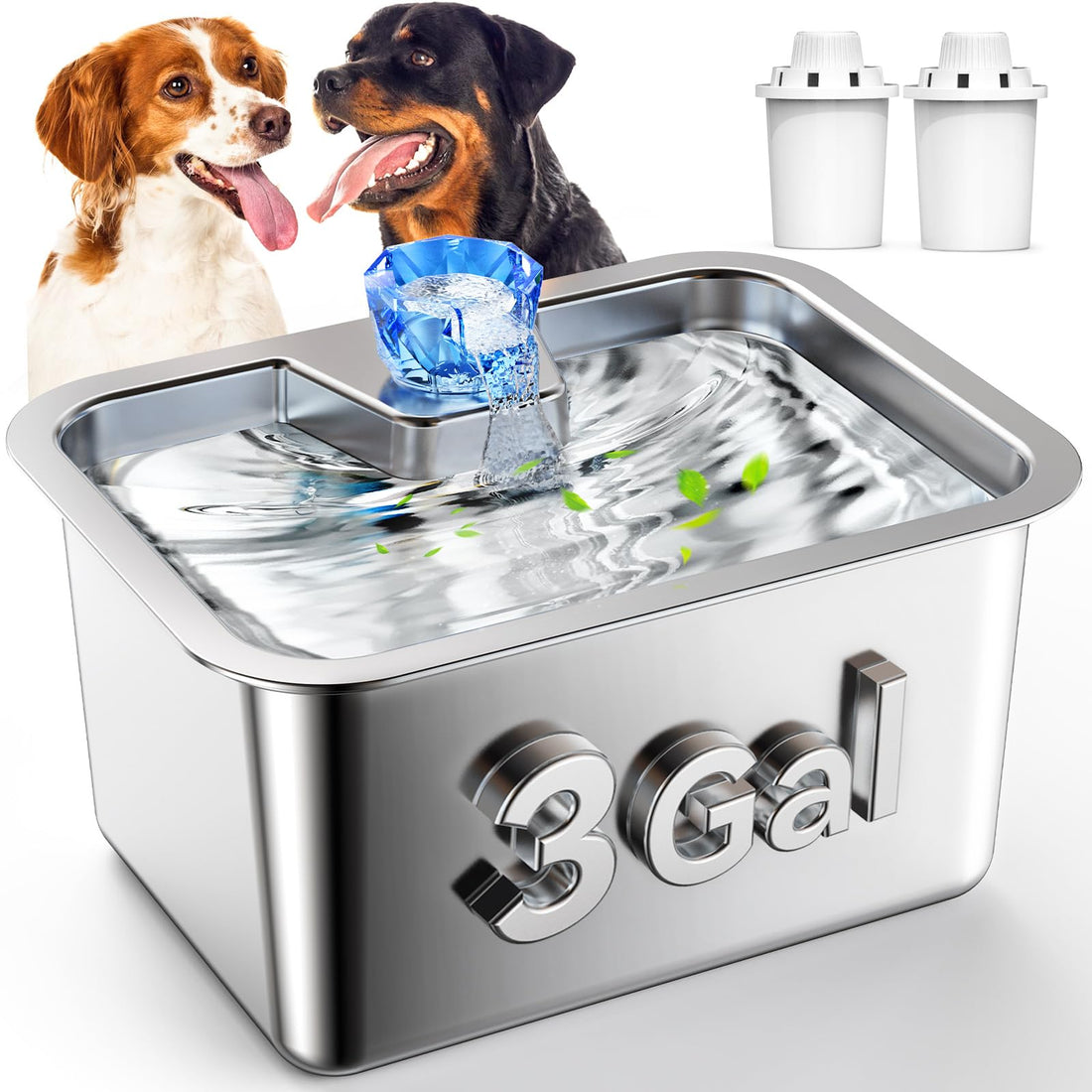 Large Stainless Steel Dog Water Fountain