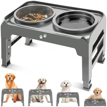 Adjustable Elevated Dog Bowl Stand