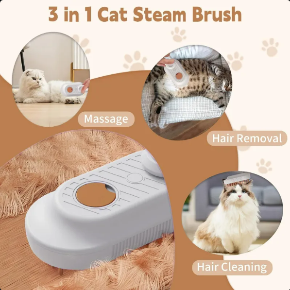 3-in-1 Steam Dog Grooming Brush
