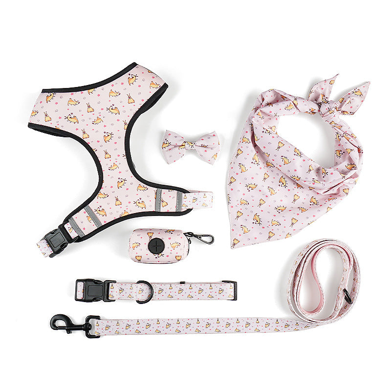 Trendy Tron Dog Leash Harness with Bow for Pets