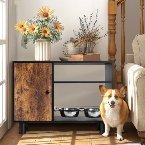 Large Elevated Pet Feeder Station with Storage