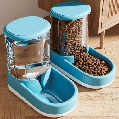 Automatic Dog Feeder &amp; Water Fountain Combo