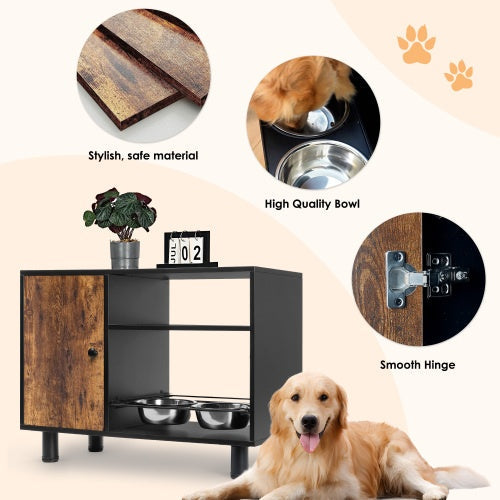 Large Elevated Pet Feeder Station with Storage