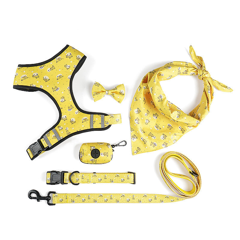 Trendy Tron Dog Leash Harness with Bow for Pets
