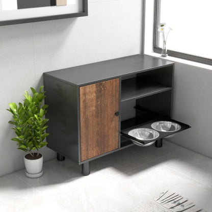 Large Elevated Pet Feeder Station with Storage