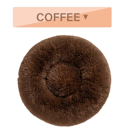 Calming Fluffy Donut Dog Bed
