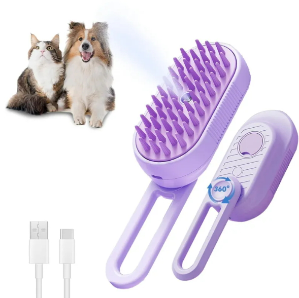 3-in-1 Steam Dog Grooming Brush