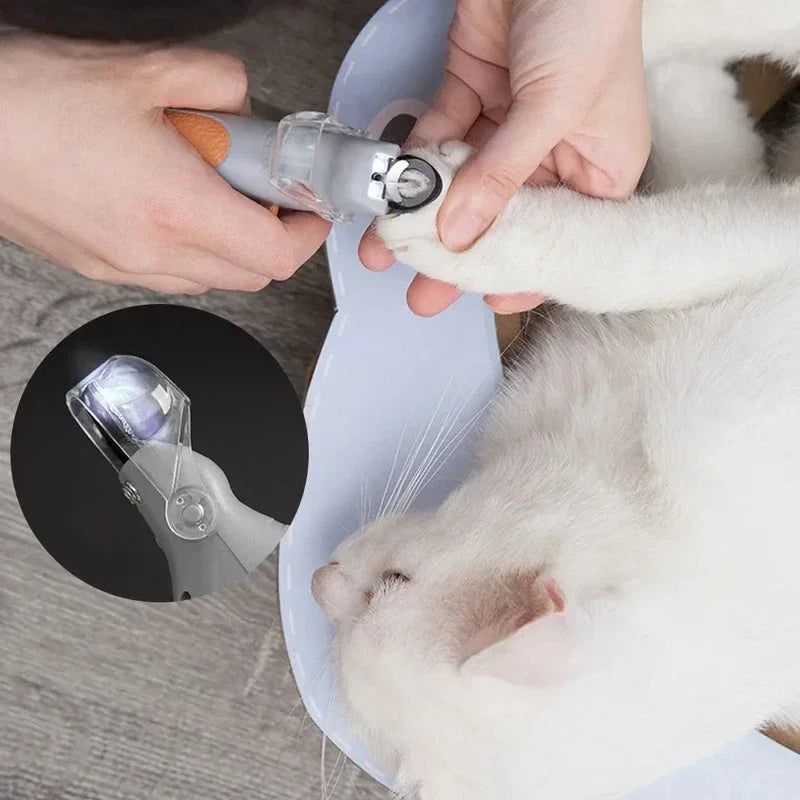 Dog & Cat Nail Clippers with LED Light and Magnifying Glass | Prevent Painful Over-Cutting with Built-In Quick Detection