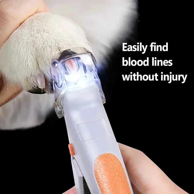 Dog & Cat Nail Clippers with LED Light and Magnifying Glass | Prevent Painful Over-Cutting with Built-In Quick Detection