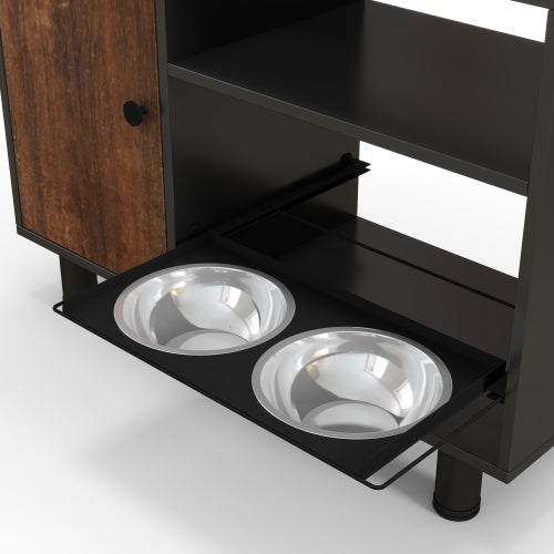 Large Elevated Pet Feeder Station with Storage