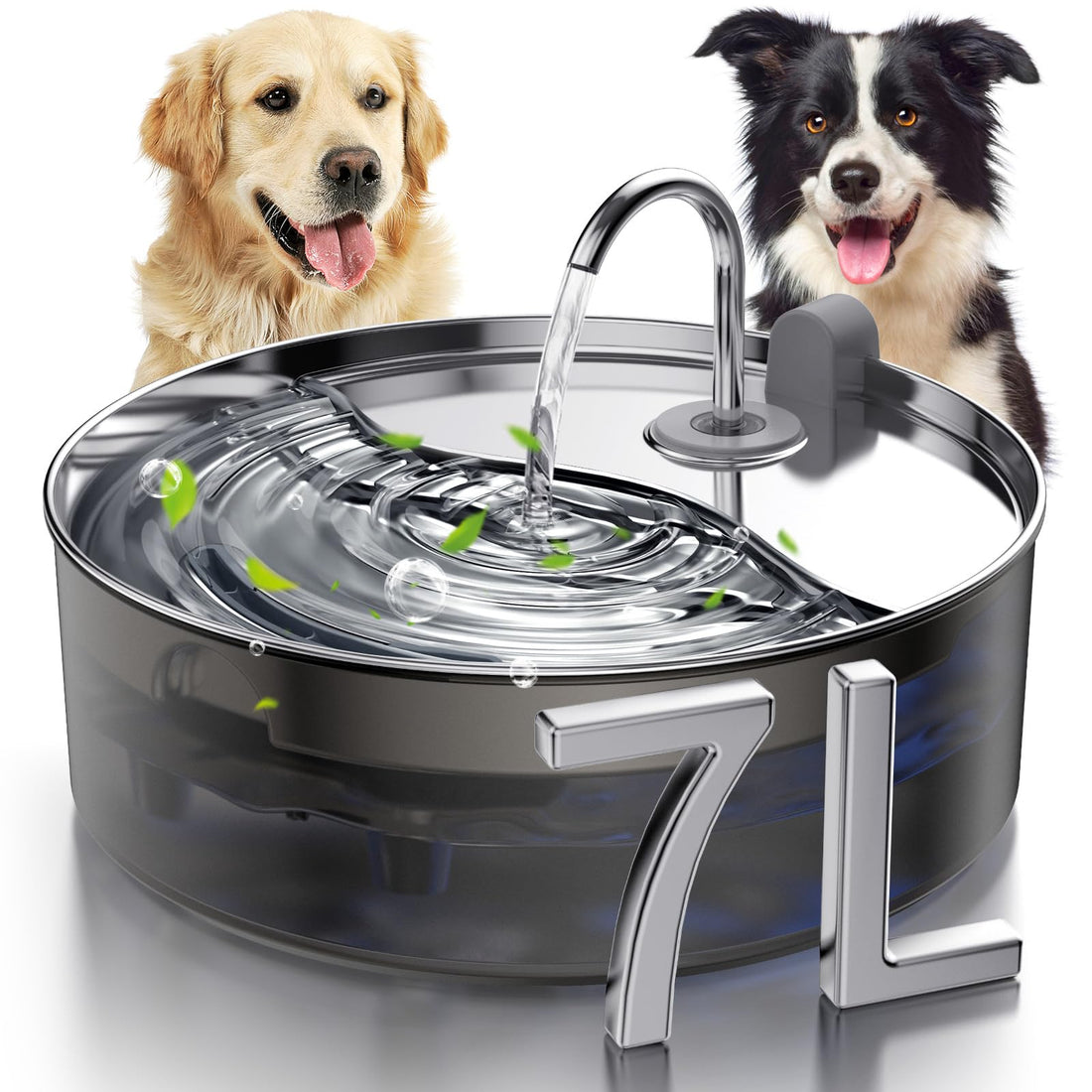 Ultra-Quiet Stainless Steel Dog Water Fountain