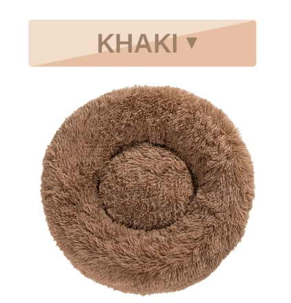 Calming Fluffy Donut Dog Bed