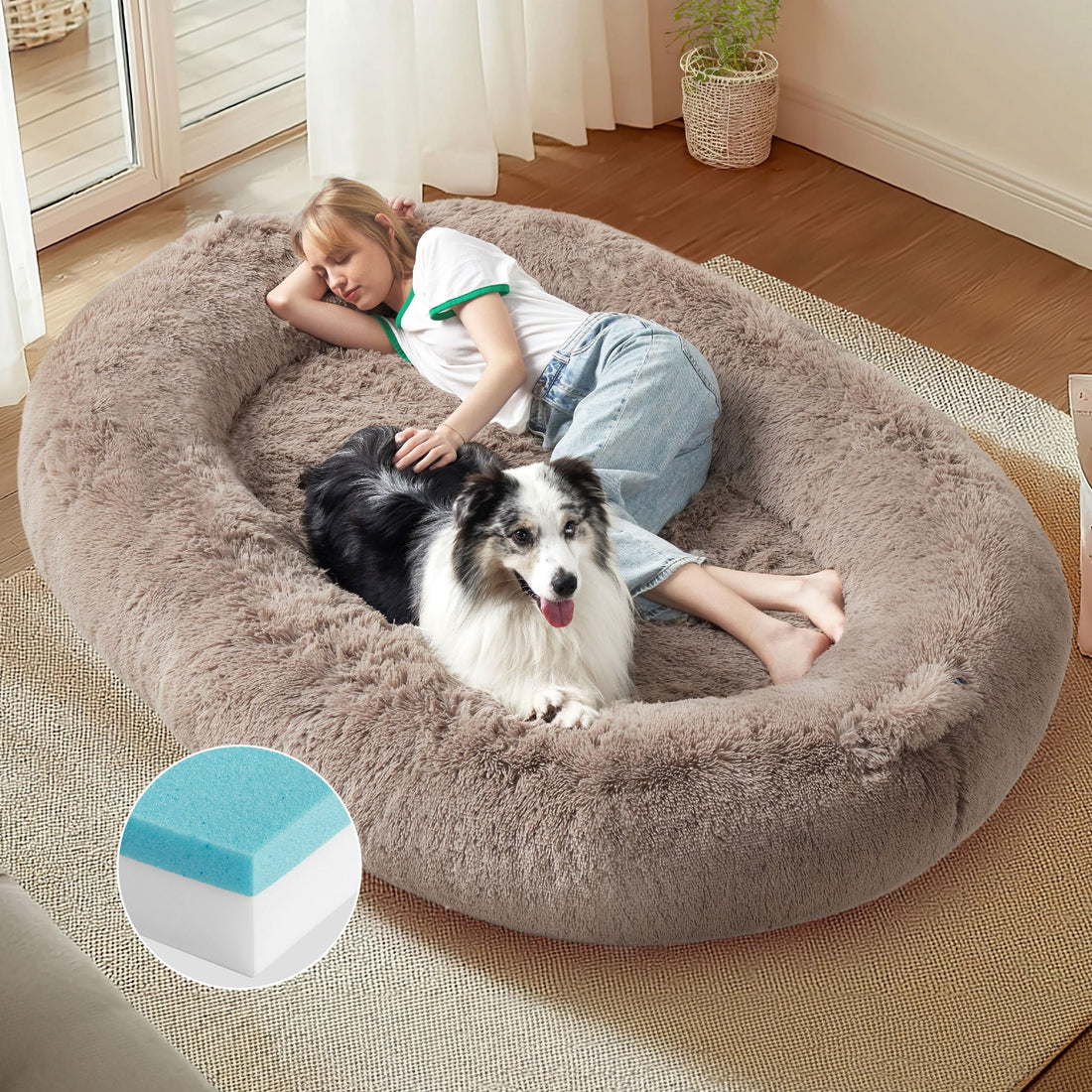 Memory Foam Human Dog Bed