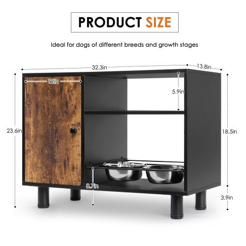 Large Elevated Pet Feeder Station with Storage
