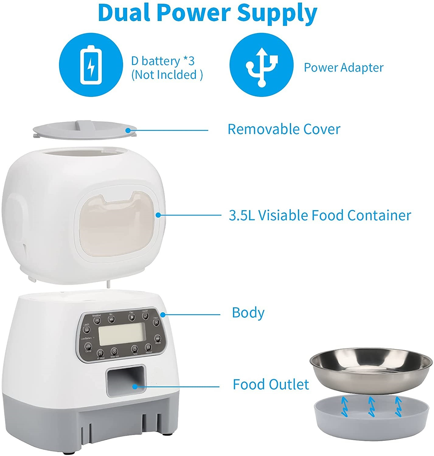 Trendy Tron Smart Pet Automatic Feeder with Manual and Scheduled Feeding Options