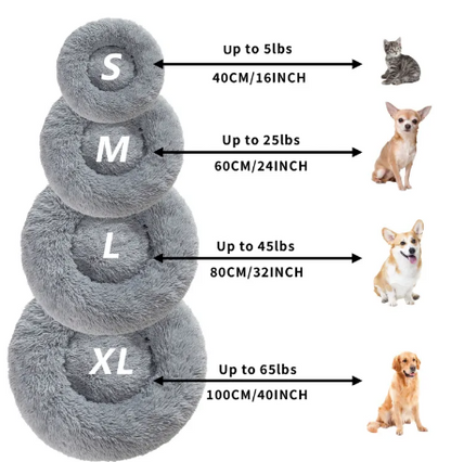 Calming Fluffy Donut Dog Bed