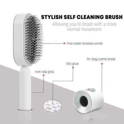 Self-Cleaning Dog Slicker Brush for Shedding &amp; Detangling
