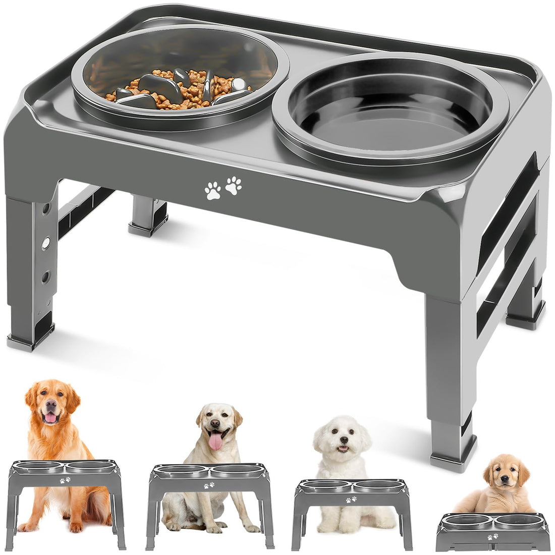 Adjustable Elevated Dog Bowl Stand