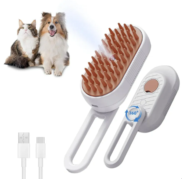 3-in-1 Steam Dog Grooming Brush