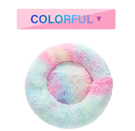 Calming Fluffy Donut Dog Bed